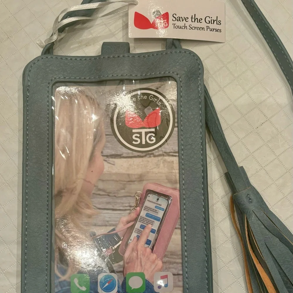 CLEARANCE!Save The Girls Free Spirit Bella Blue Crossbody touch screen crossbody - Picture 3 of 3